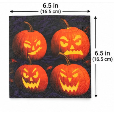 Halloween Ghoulish Grins Large Napkins 6.5 in (Folded)