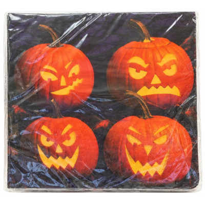 Halloween Ghoulish Grins Large Napkins 6.5 in (Folded)