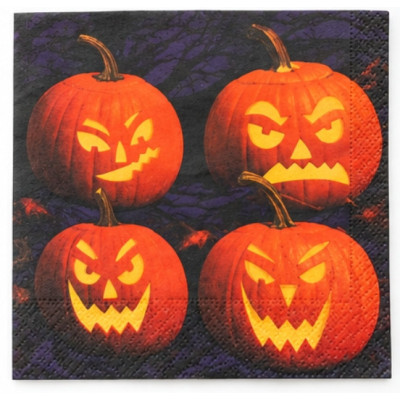 Halloween Ghoulish Grins Large Napkins 6.5 in (Folded)