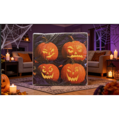 Halloween Ghoulish Grins Large Napkins 6.5 in (Folded)