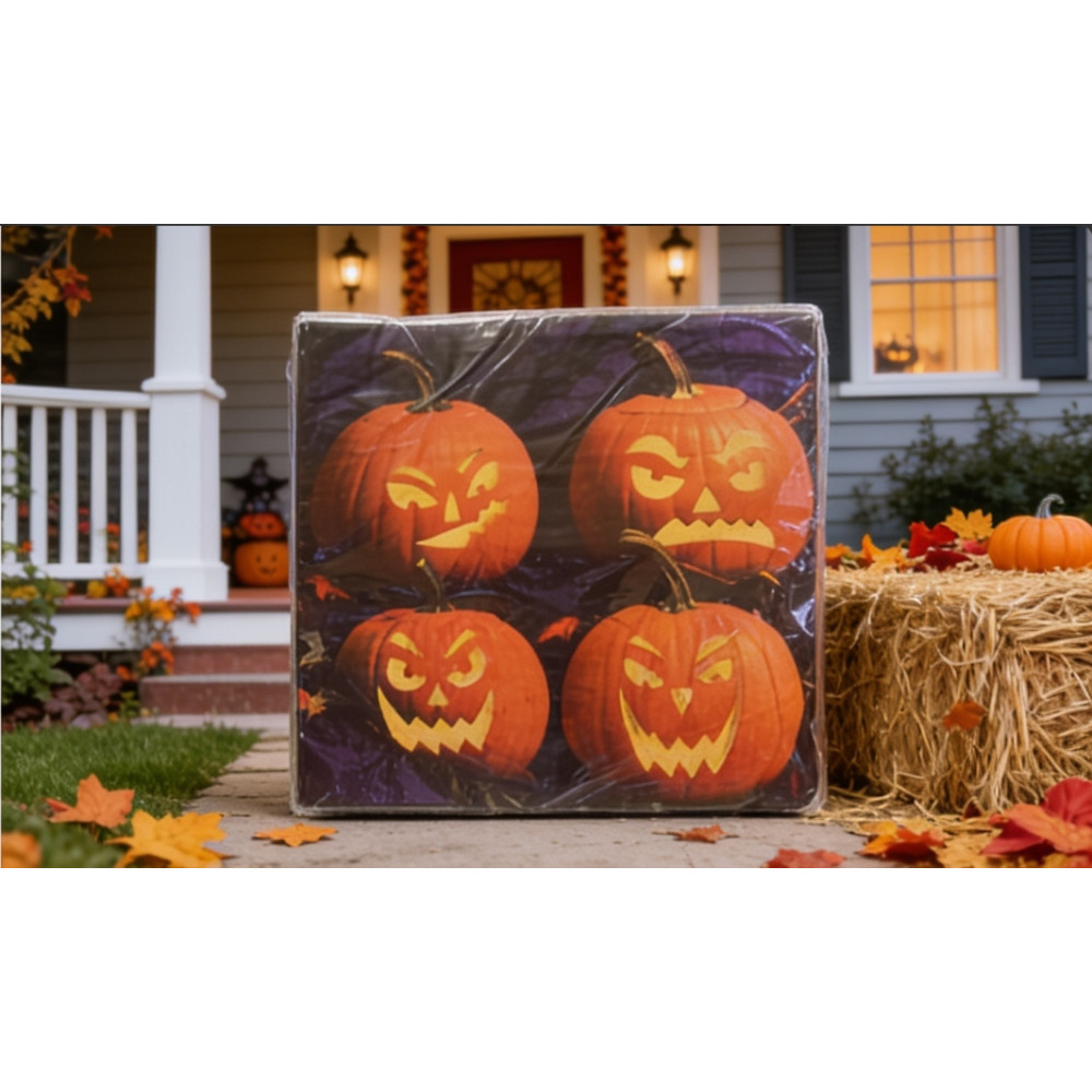Halloween Ghoulish Grins Large Napkins 6.5 in (Folded)