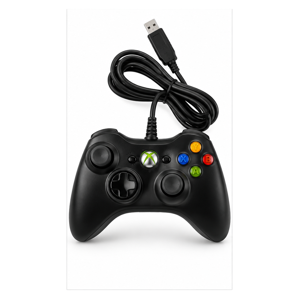 Xbox 360 Wired Controller – Black – Used(test Only)