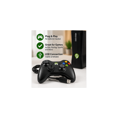 Xbox 360 Wired Controller – Black – Used(test Only)