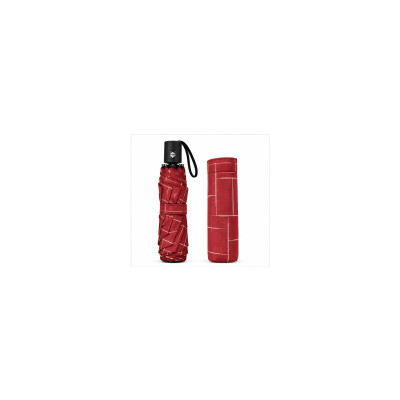 Red Geometric Print Folding Umbrella