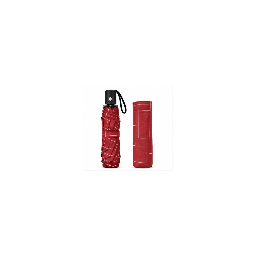 Red Geometric Print Folding Umbrella