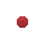 Red Geometric Print Folding Umbrella